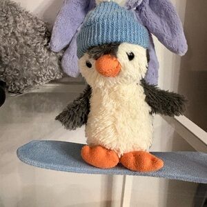 Jellycat Plush Penguin with Blue Hat and Orange Feet